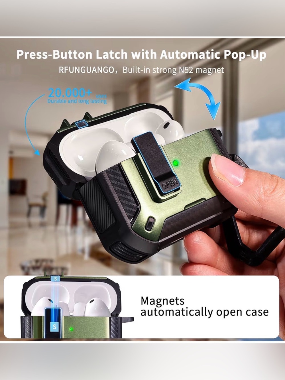 Case for AirPods 3 Rugged Protective Case Wireless & Phone Stand White - Picture 9 of 11